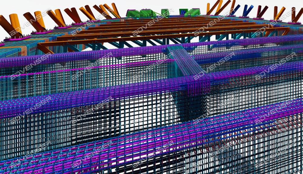 Rebar modeling for an exhibition building